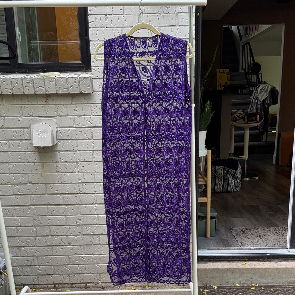 Chic Purple Lace Cardigan